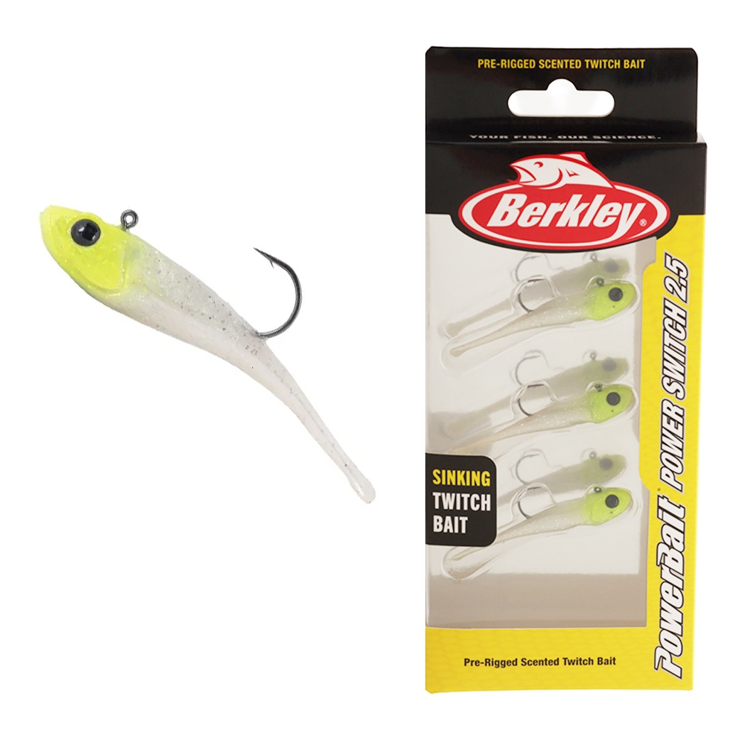 Berkley PowerBait Power Switch Soft Bait 2.5in / 6cm Qty 3 Lime Pearl