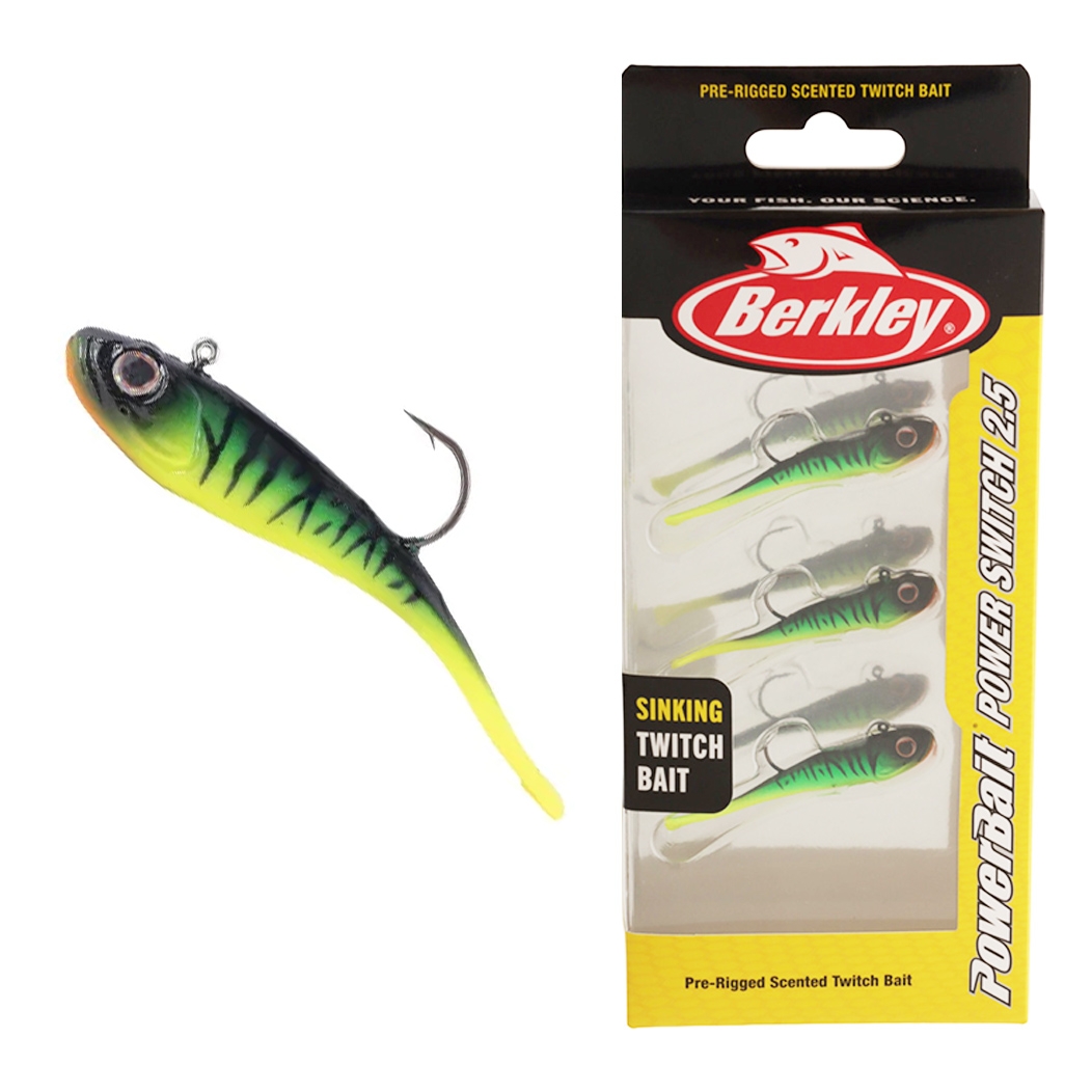 Berkley PowerBait Power Switch Soft Bait 2.5in / 6cm Qty 3 Fire Tiger