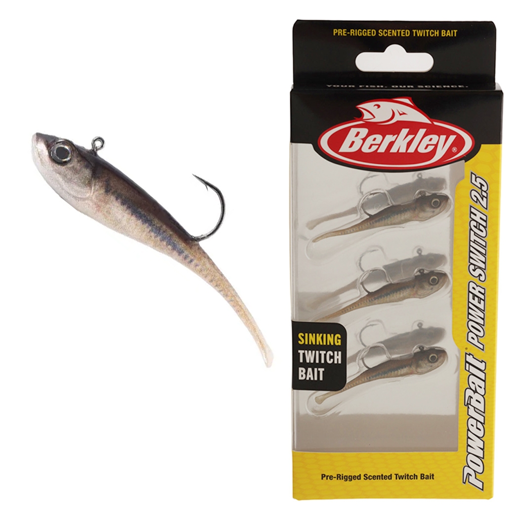 Berkley PowerBait Power Switch Soft Bait 2.5in / 6cm Qty 3 HD Black Nose Shiner