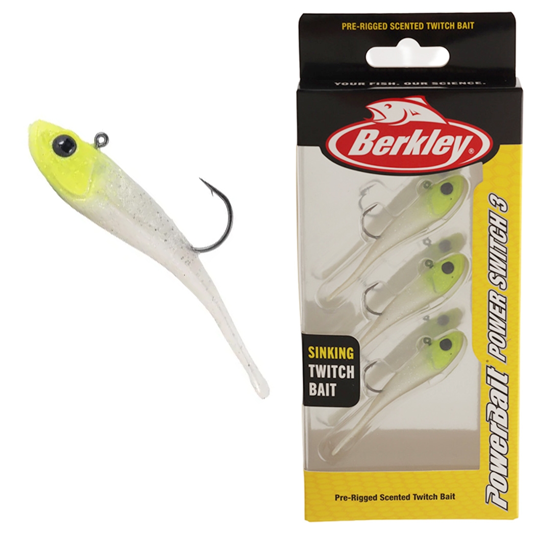 Berkley PowerBait Power Switch Soft Bait 3in / 7.5cm Qty 3 Lime Pearl
