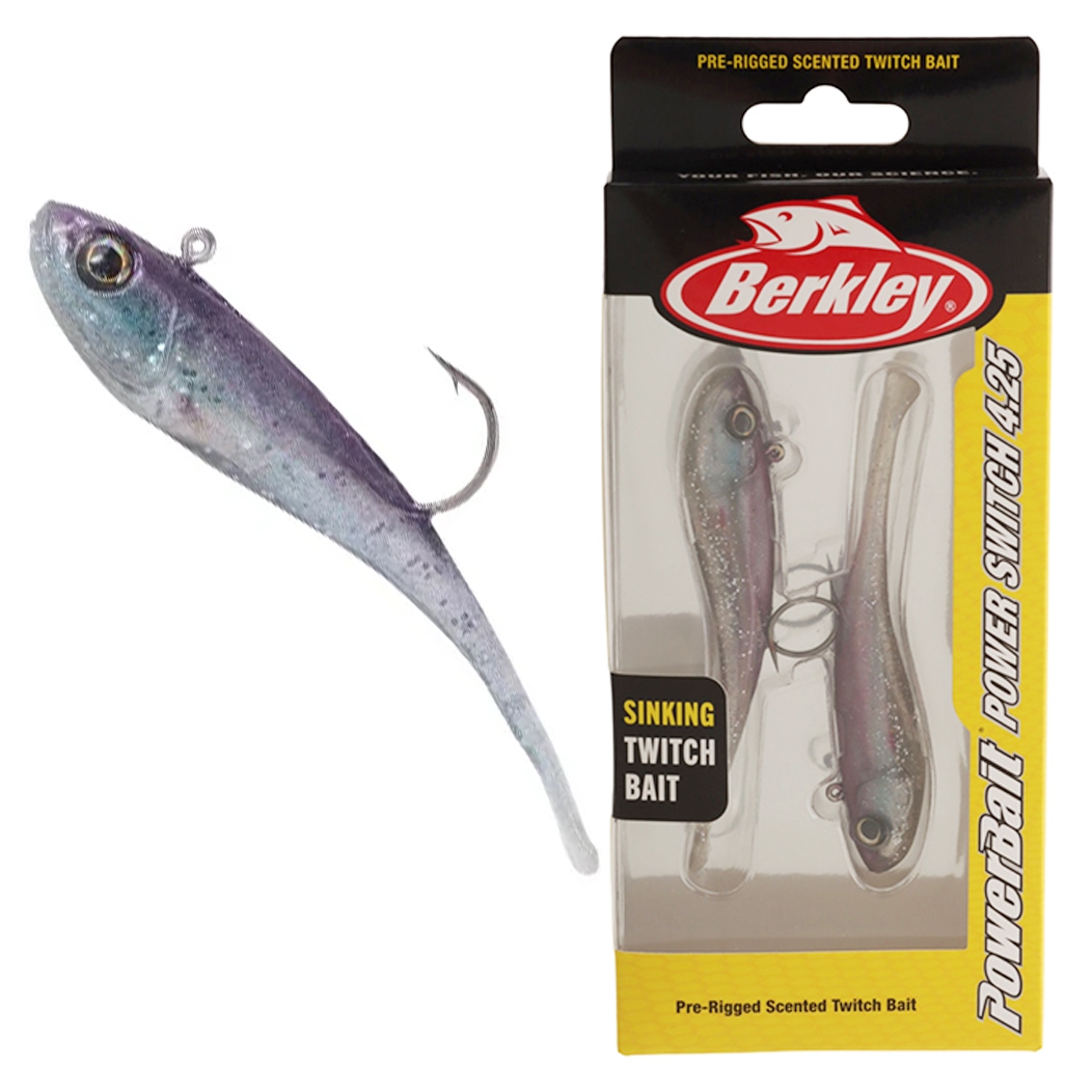 Berkley PowerBait Power Switch Soft Bait 4.25in / 10.5cm Qty 2 HD Purple Wizard