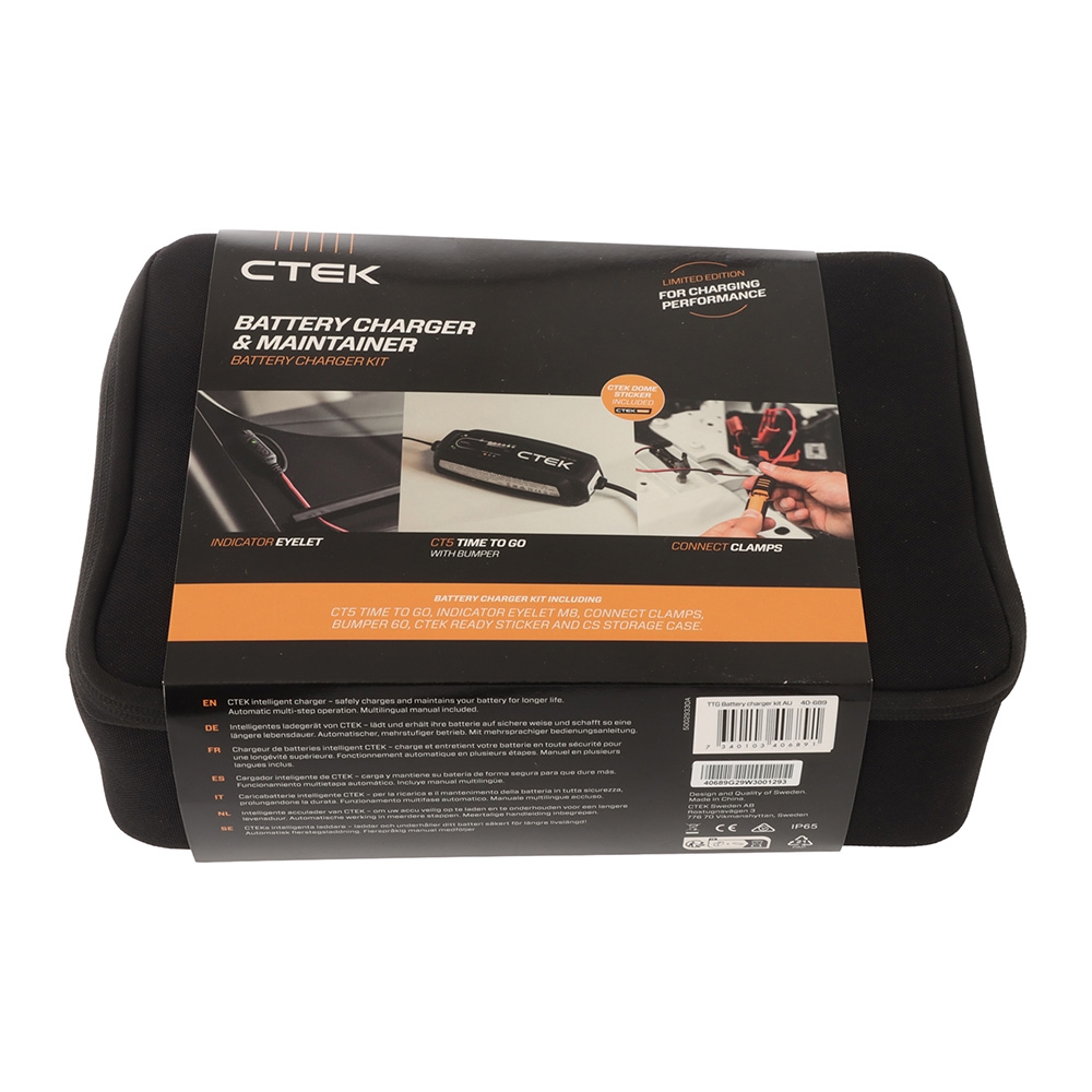 CTEK Time-To-Go 5A 8-Stage Battery Charger Kit 12v with Case