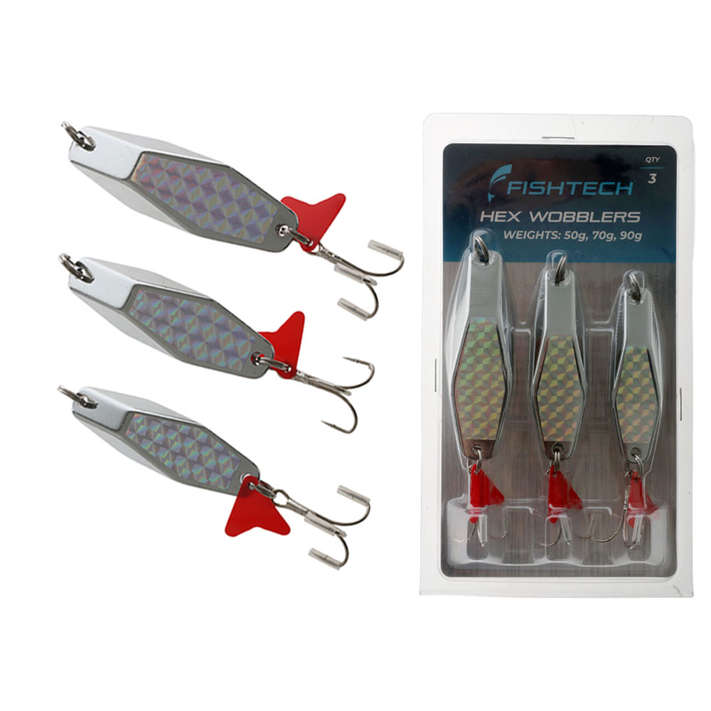 Fishtech Hex Wobbler Lure Heavy 3-Pack 50-70-90g