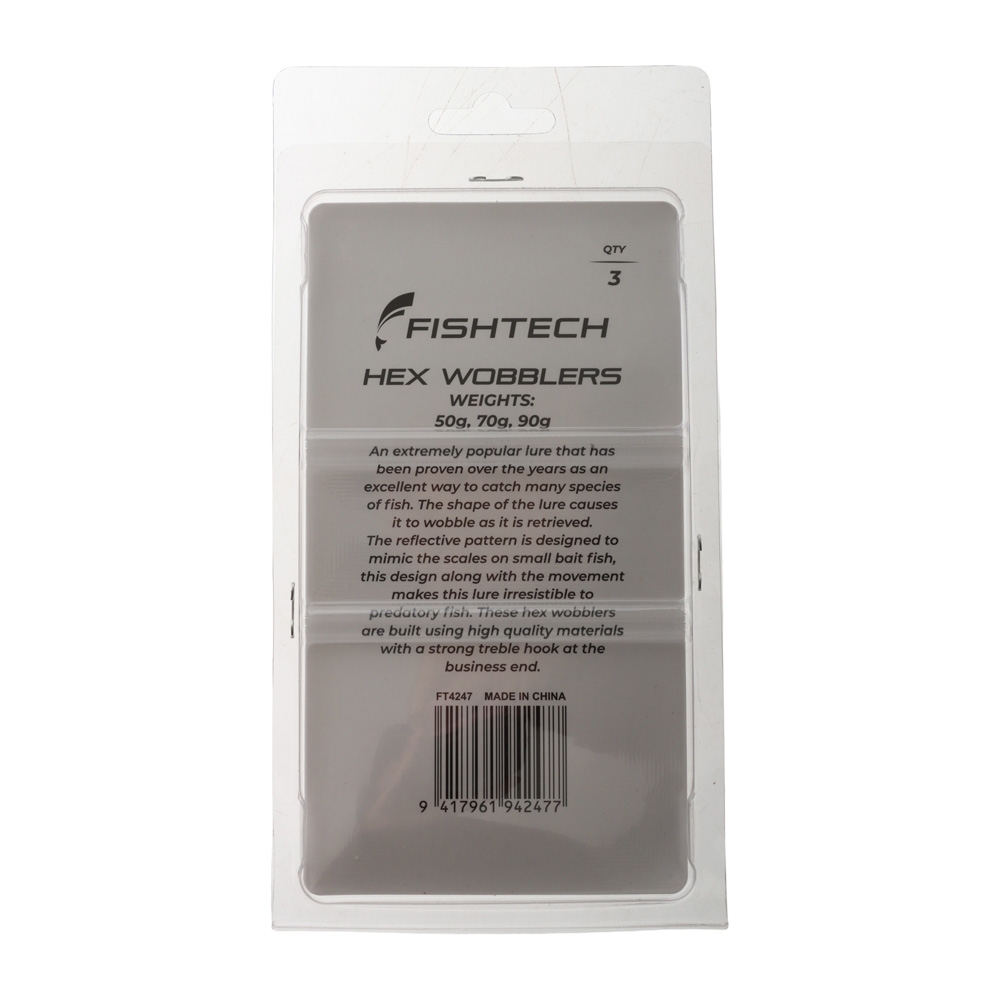 Fishtech Hex Wobbler Lure Heavy 3-Pack 50-70-90g