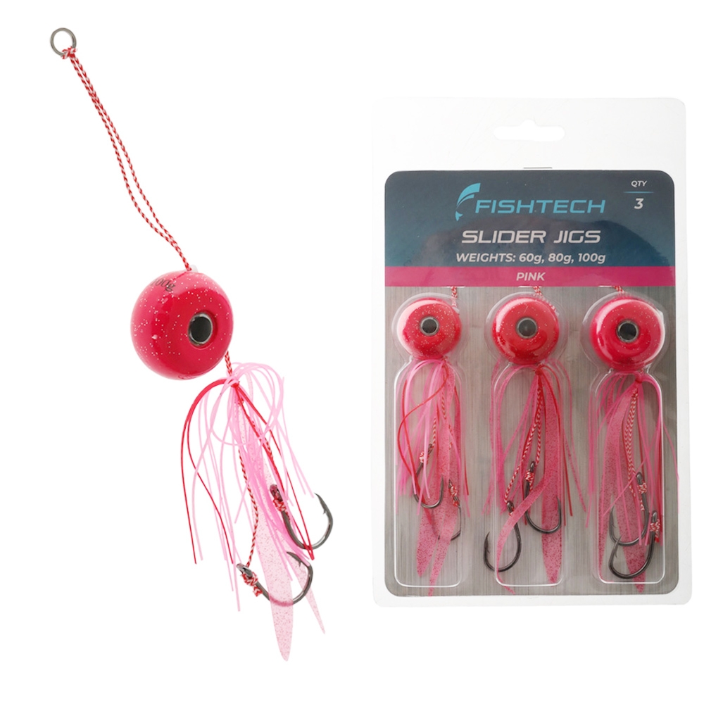 Fishtech Slippery Slider Jig 3-Pack 60-80-100g Pink