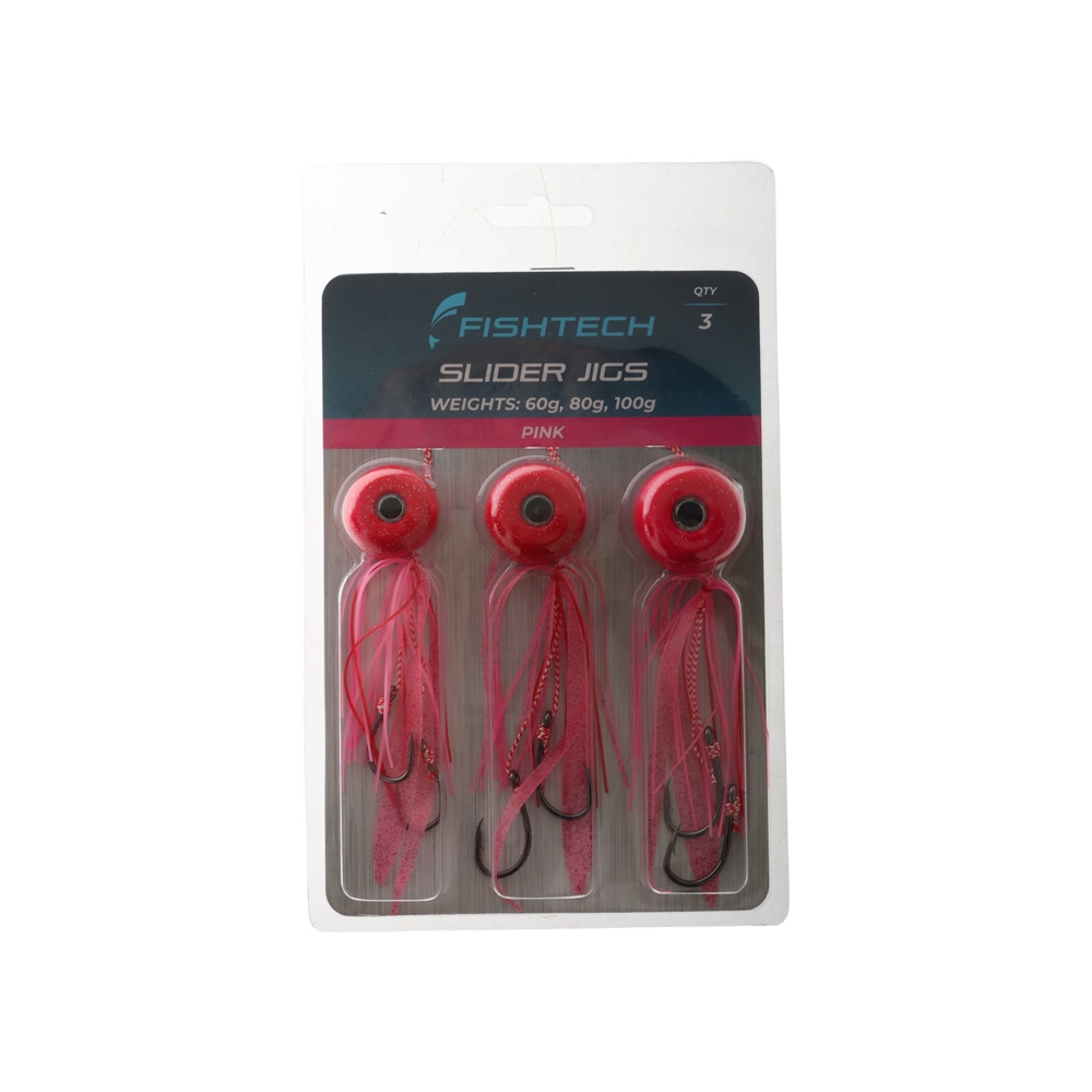 Fishtech Slippery Slider Jig 3-Pack 60-80-100g Pink