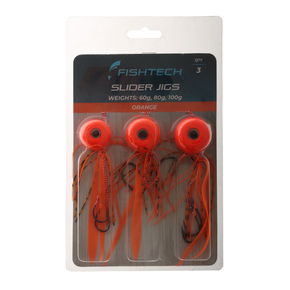 Fishtech Slippery Slider Jig 3-Pack 60-80-100g Orange
