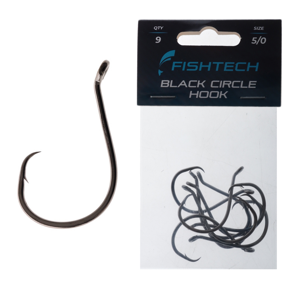 Fishtech Black Circle Hook 5/0 Qty 9