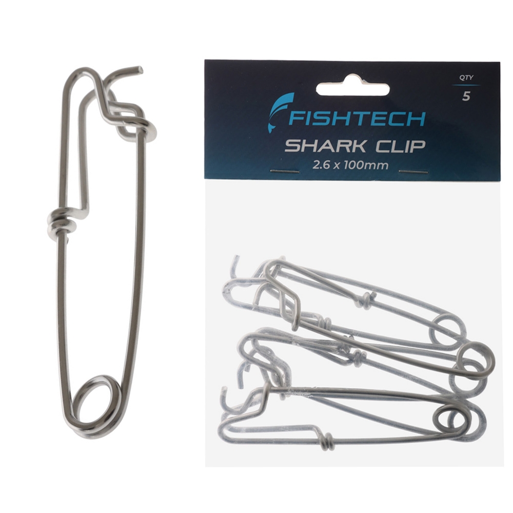 Fishtech Shark Clip 2.6 x 100mm Qty 5
