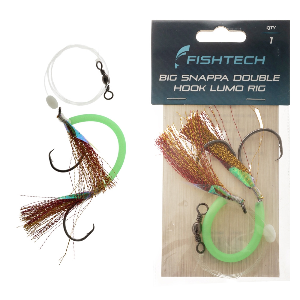 Fishtech Big Snapper Double Hook Lumo Flasher Rig 7/0