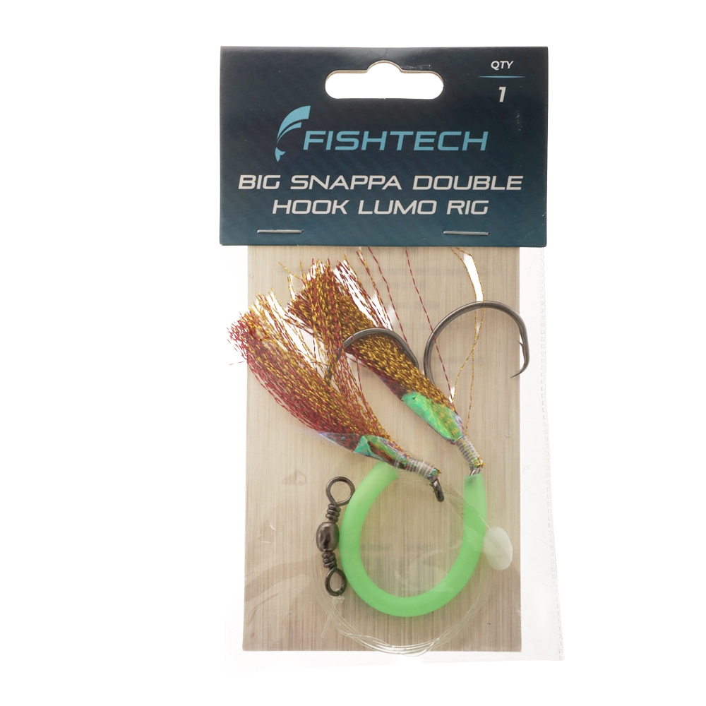 Fishtech Big Snapper Double Hook Lumo Flasher Rig 7/0