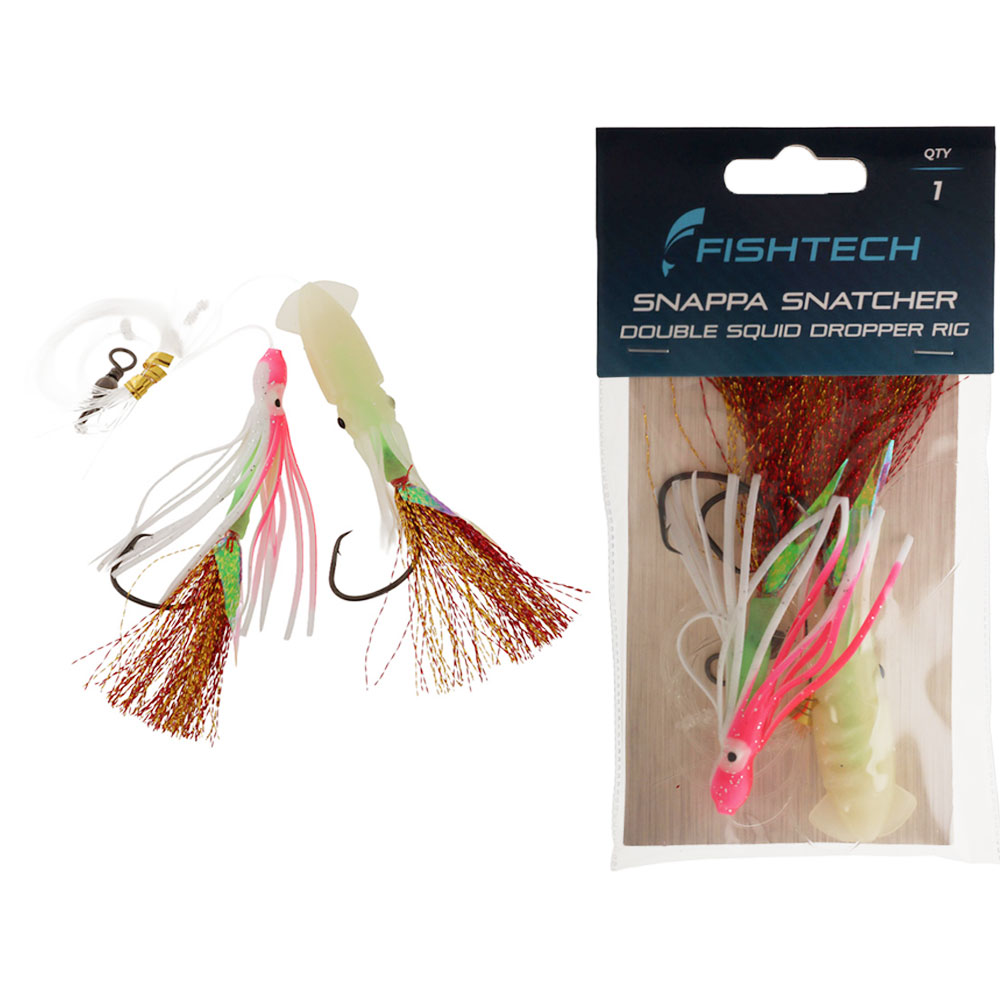 Fishtech Snapper Snatcher Double Squid Dropper Rig 7/0
