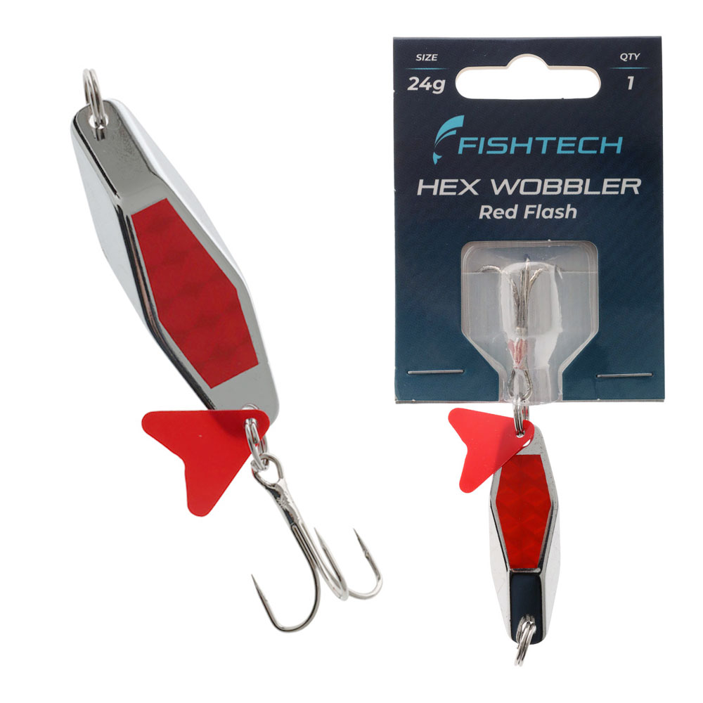 Fishtech Hex Wobbler Lure Red Flash 24g