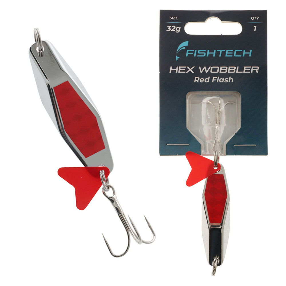 Fishtech Hex Wobbler Lure Red Flash 32g