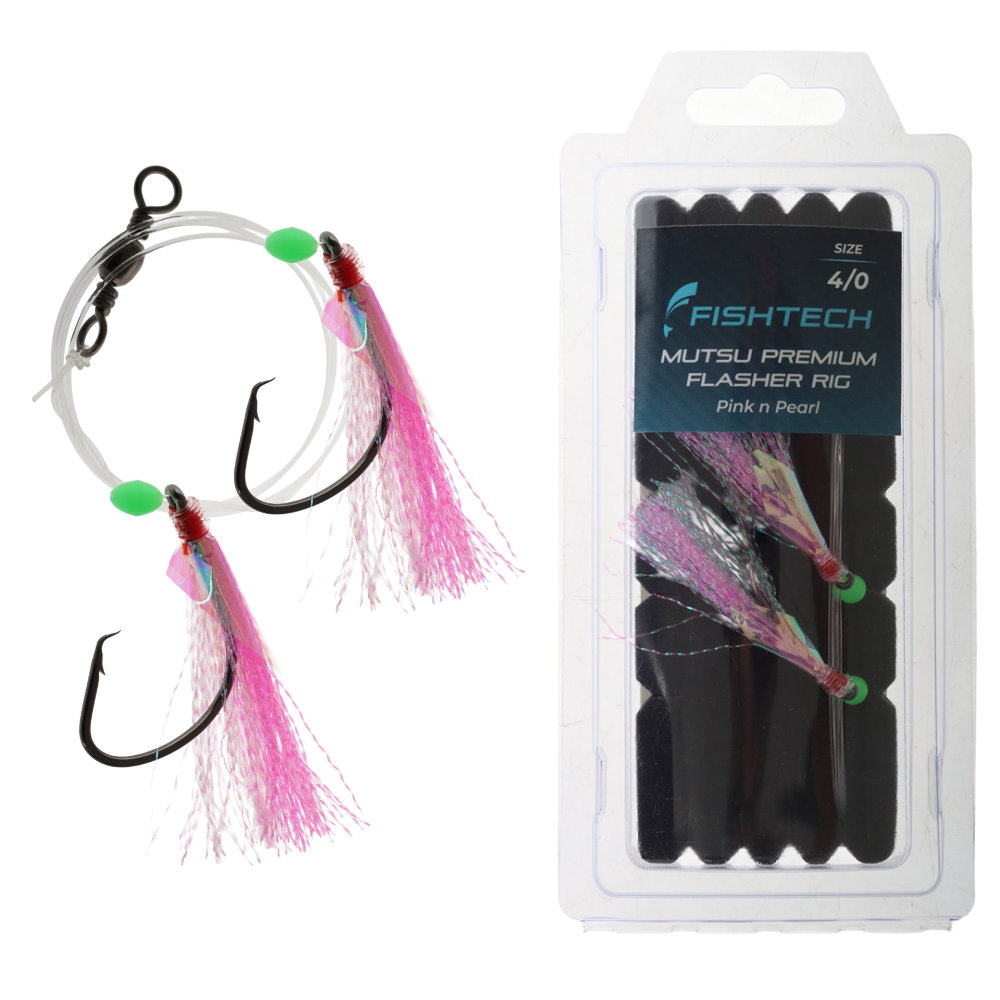 Fishtech Mutsu Premium Flasher Rig Pink n Pearl 4/0