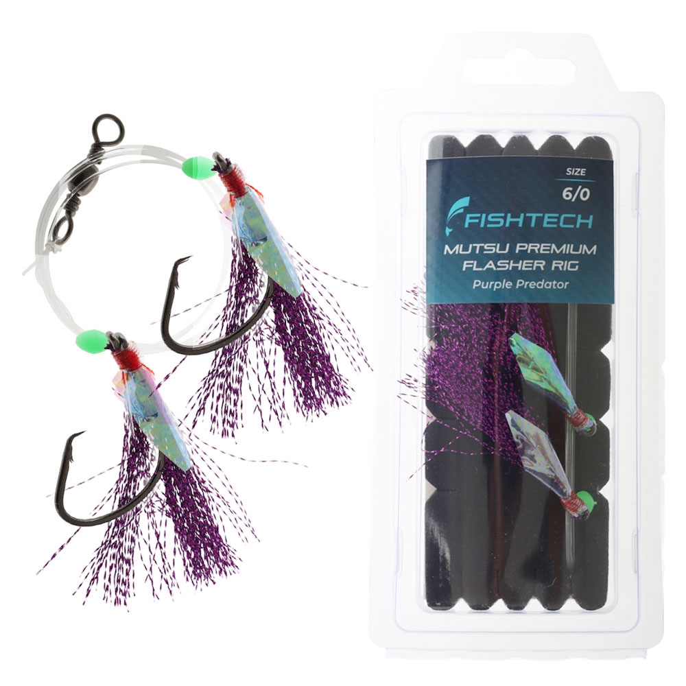 Fishtech Mutsu Premium Flasher Rig Purple Predator 6/0