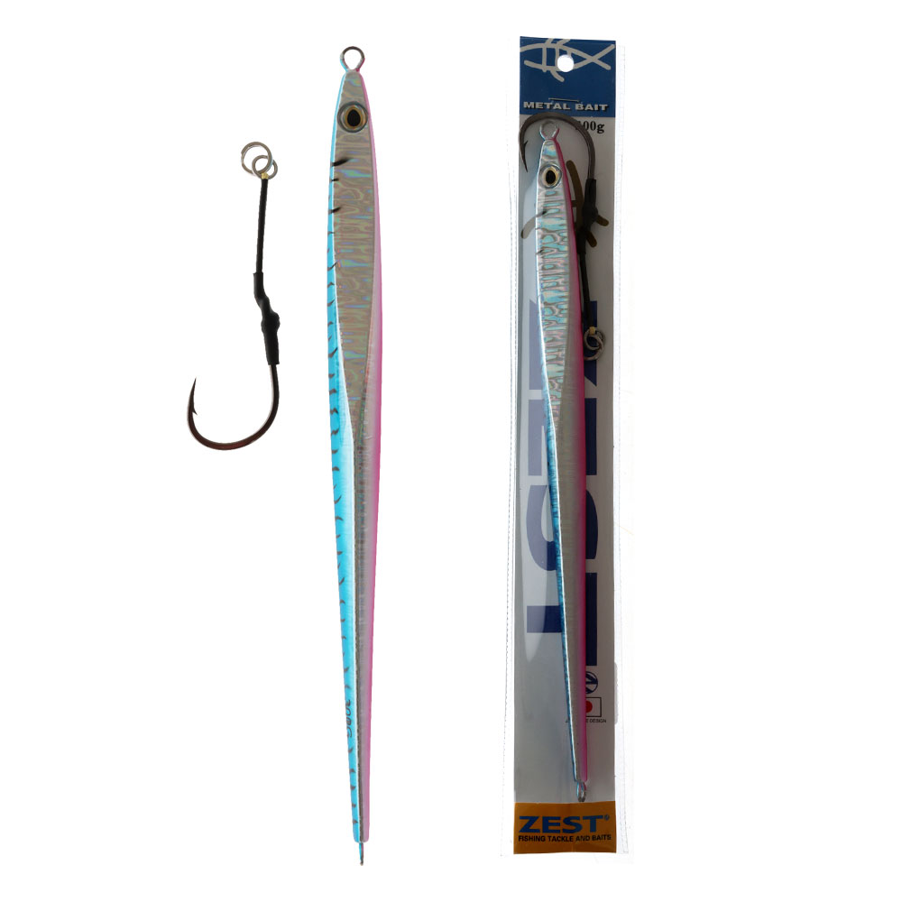 Zest Curved Slider Jig 300g Pink Mackerel
