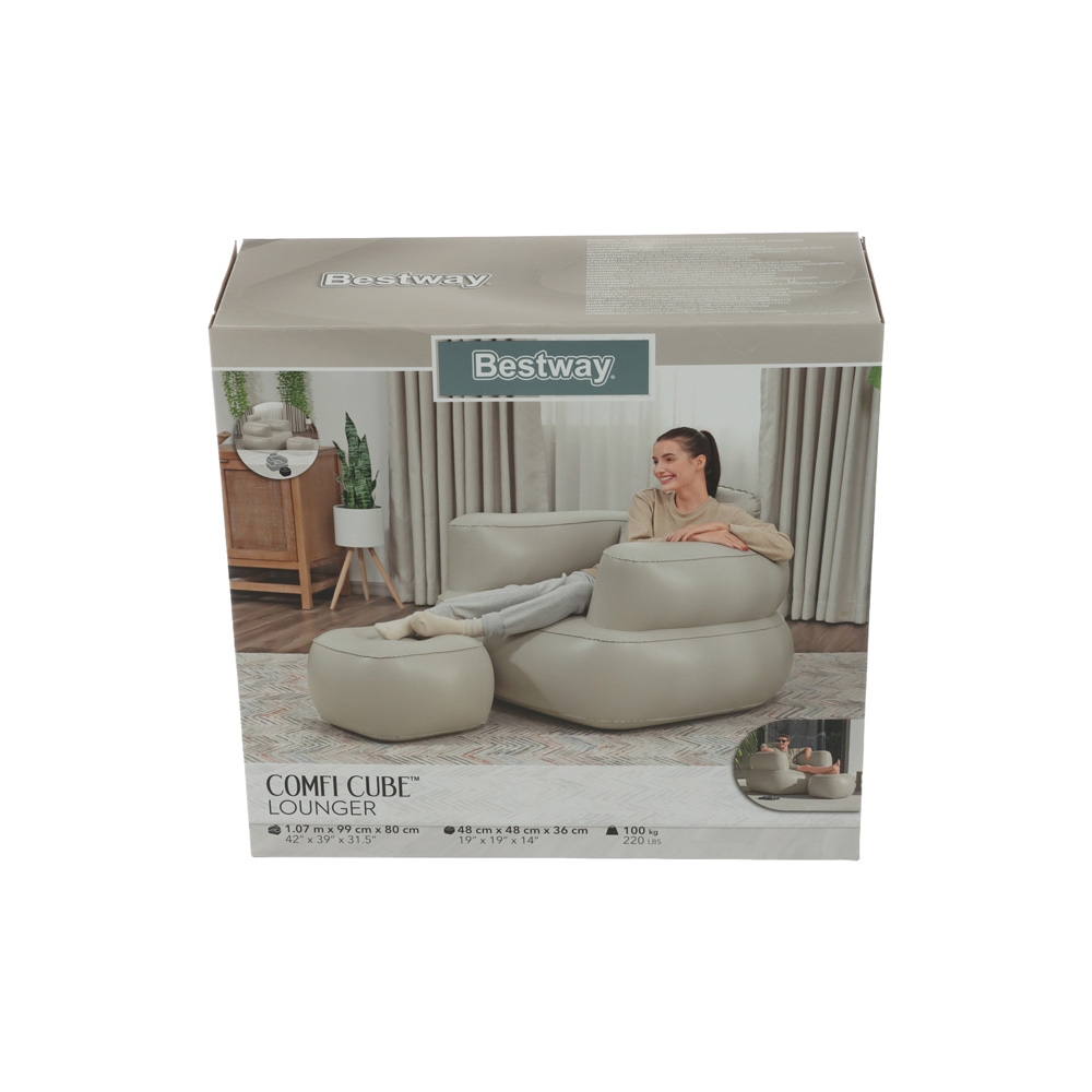 Bestway Comfi Cube Inflatable Lounger Beige
