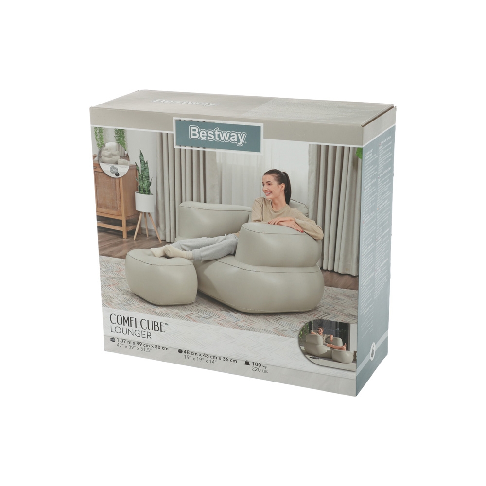 Bestway Comfi Cube Inflatable Lounger Beige