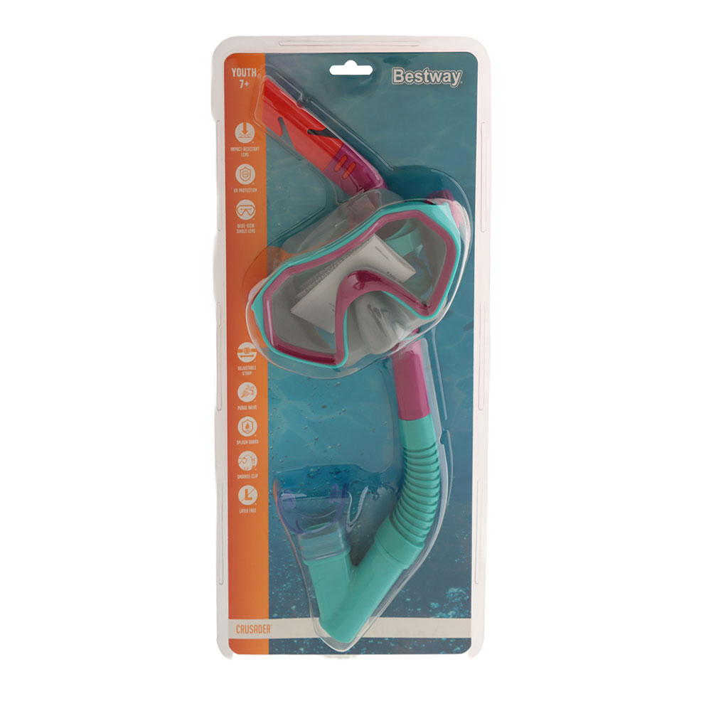 Bestway Crusader Youth Mask and Snorkel Set Pink/Aqua