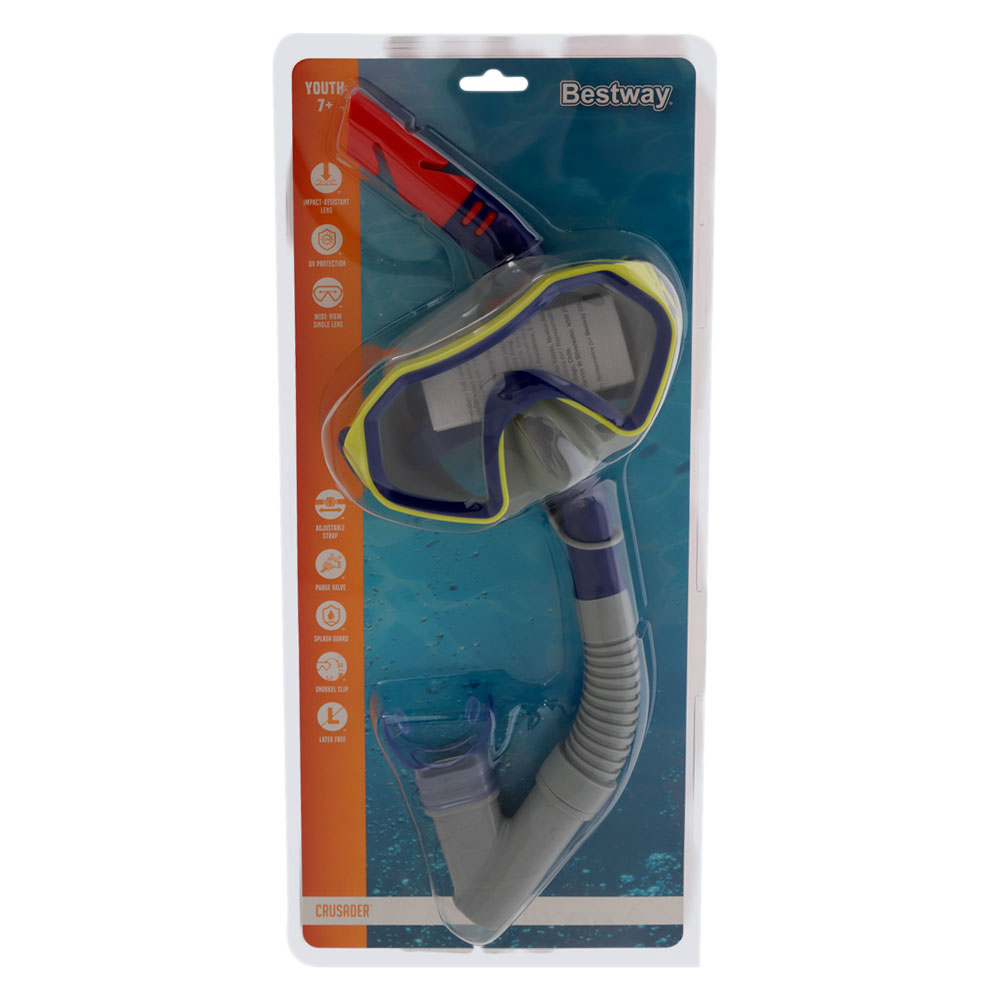 Bestway Crusader Youth Mask and Snorkel Set Blue/Yellow
