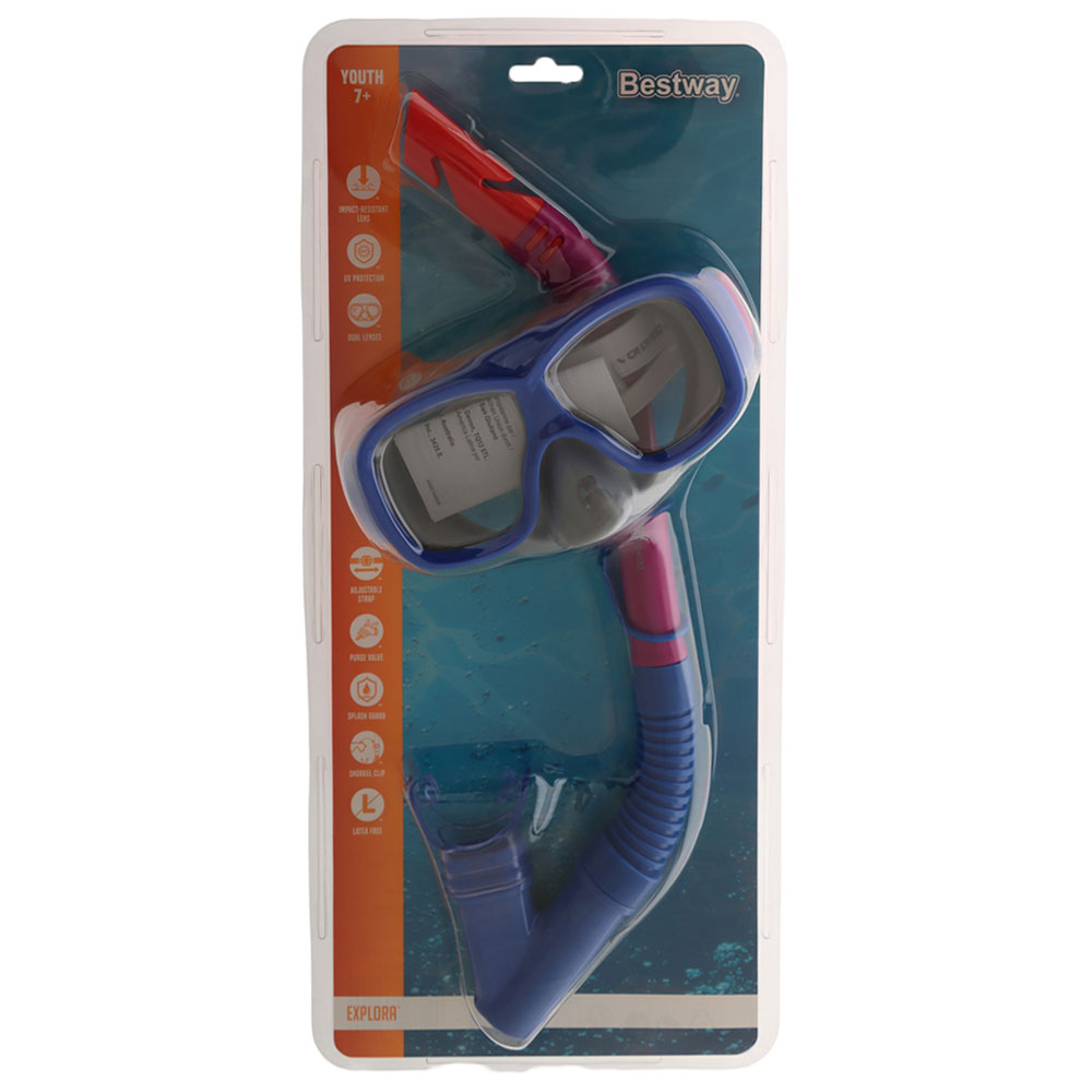 Bestway Explora Youth Mask and Snorkel Set Blue/Pink