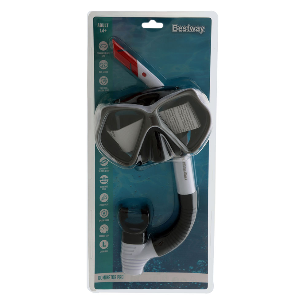Bestway Dominator Pro Adult Mask and Snorkel Set Black/White