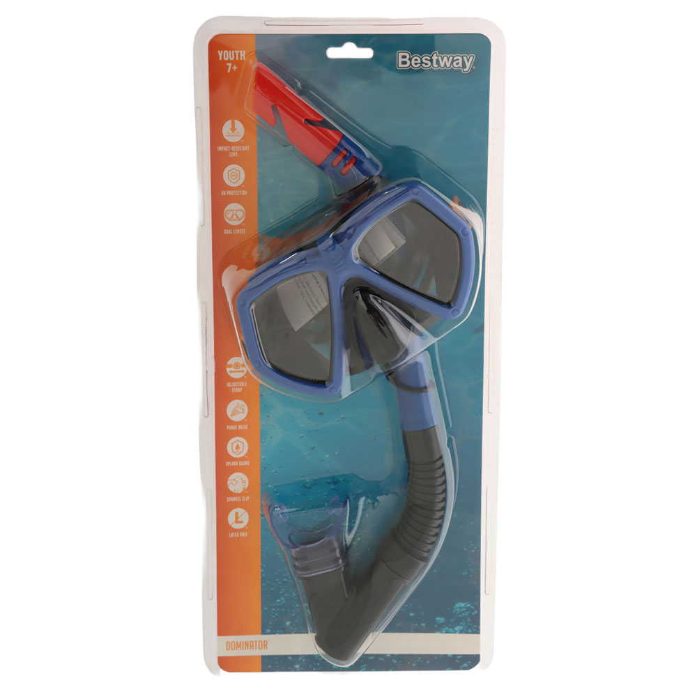 Bestway Dominator Youth Mask and Snorkel Set Black/Blue