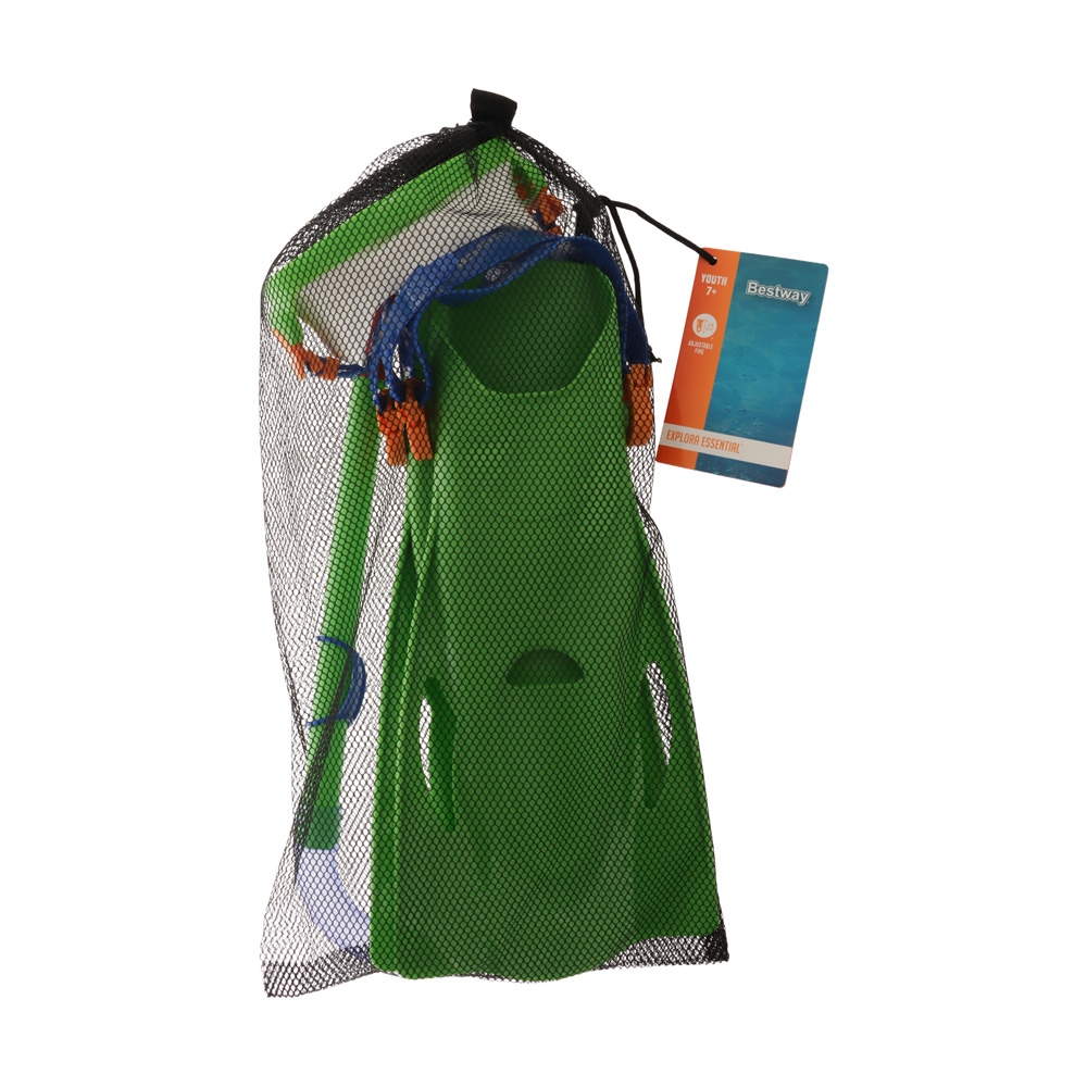 Bestway Explora Essential Youth Mask and Snorkel Set with Fins Green