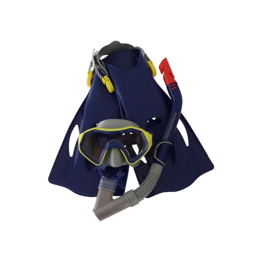 Bestway Crusader Youth Mask and Snorkel Set with Fins Blue/Yellow