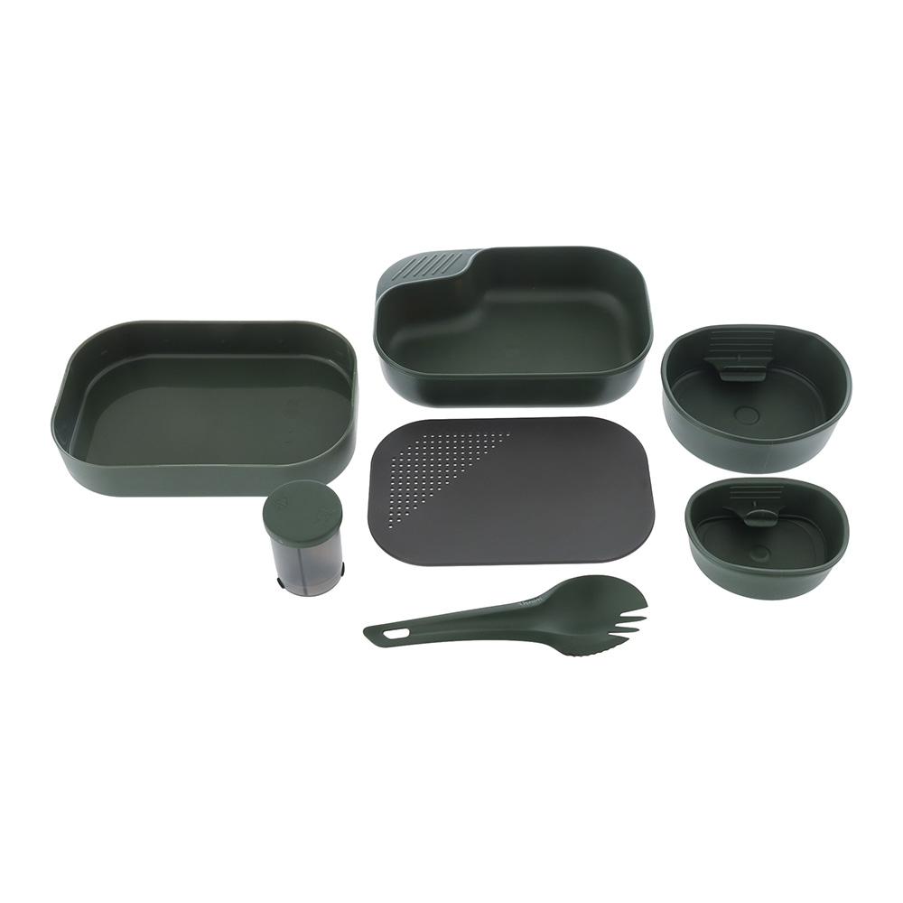 Wildo Camp-A-Box Complete Dinnerware Set Olive