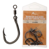 BlueWing Monster Big Game Live Bait Swivel Hook 7/0 Qty 5 Thumbnail BlueWing Monster Big Game Live Bait Swivel Hook 7/0 Qty 5