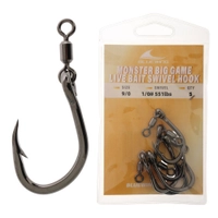 BlueWing Monster Big Game Live Bait Swivel Hook 9/0 Qty 5 Thumbnail BlueWing Monster Big Game Live Bait Swivel Hook 9/0 Qty 5