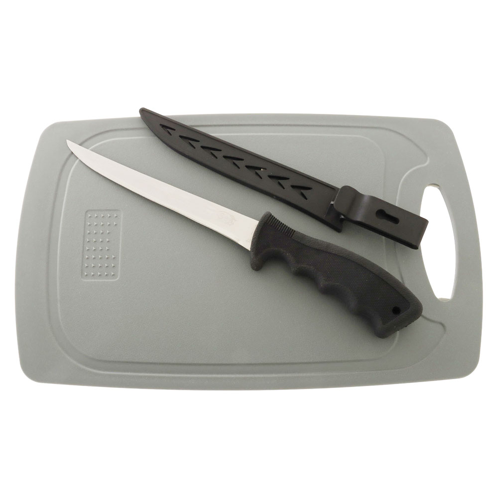 Sea Harvester Cutting Board and Knife Set TPR Handle Black