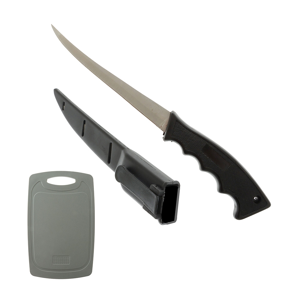 Sea Harvester Cutting Board and Knife Set Black