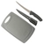 Sea Harvester Cutting Board and Knife Set Grey