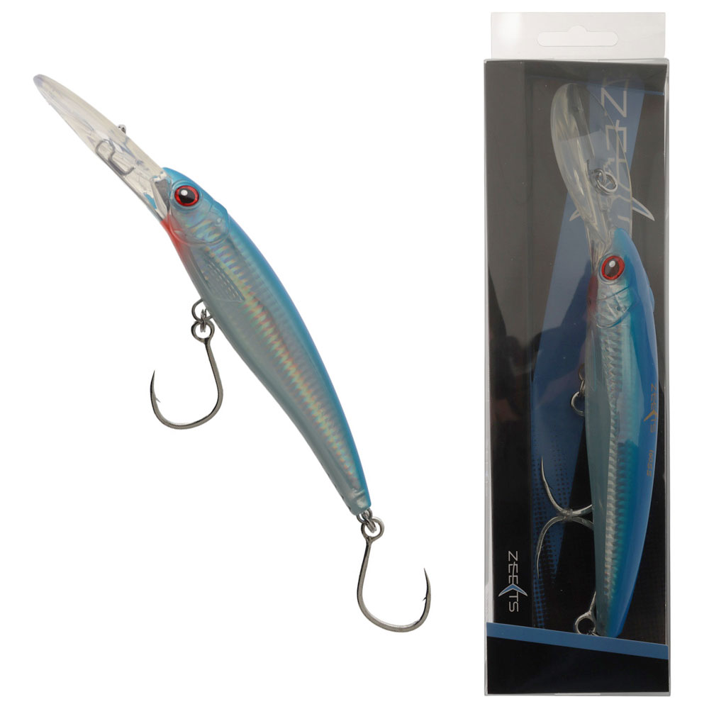 Zeets Bibbed Trolling Lure 160mm 5/0 Inline Hooks Blue Moon