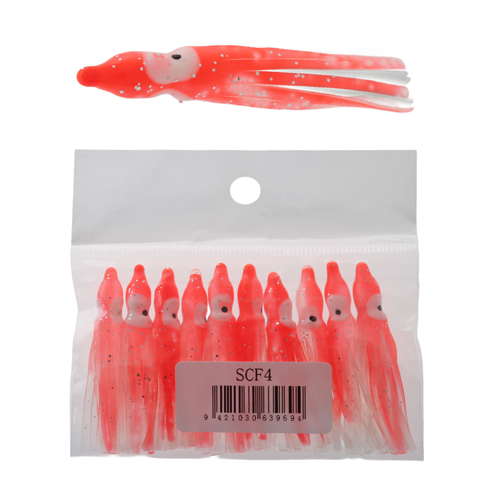 Sea Harvester Surfcasting Octopus Skirt 50mm Red Lumo Qty 10