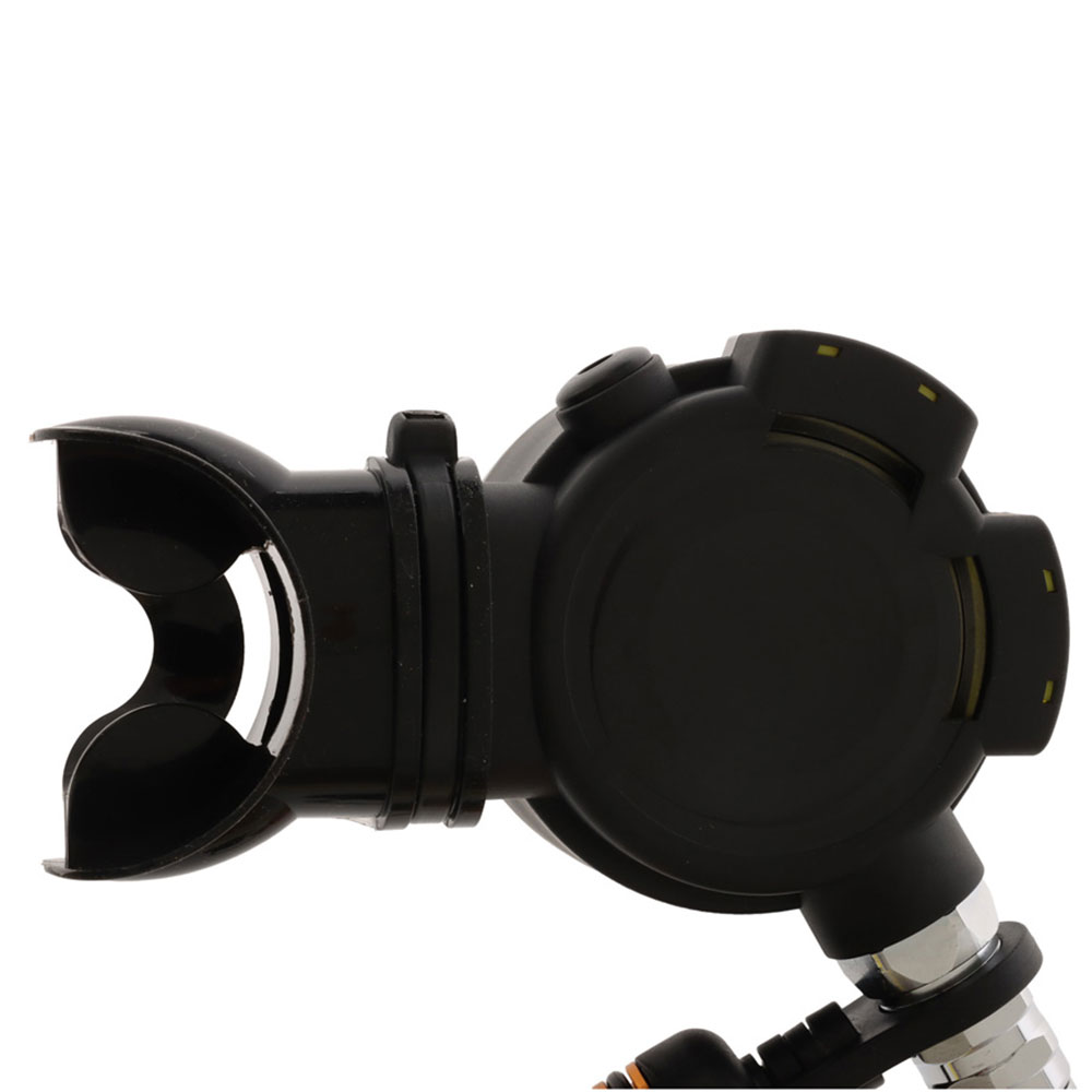 Aropec Non-Adjustable Second Stage Dive Regulator with Nylon Braided Hose Yellow