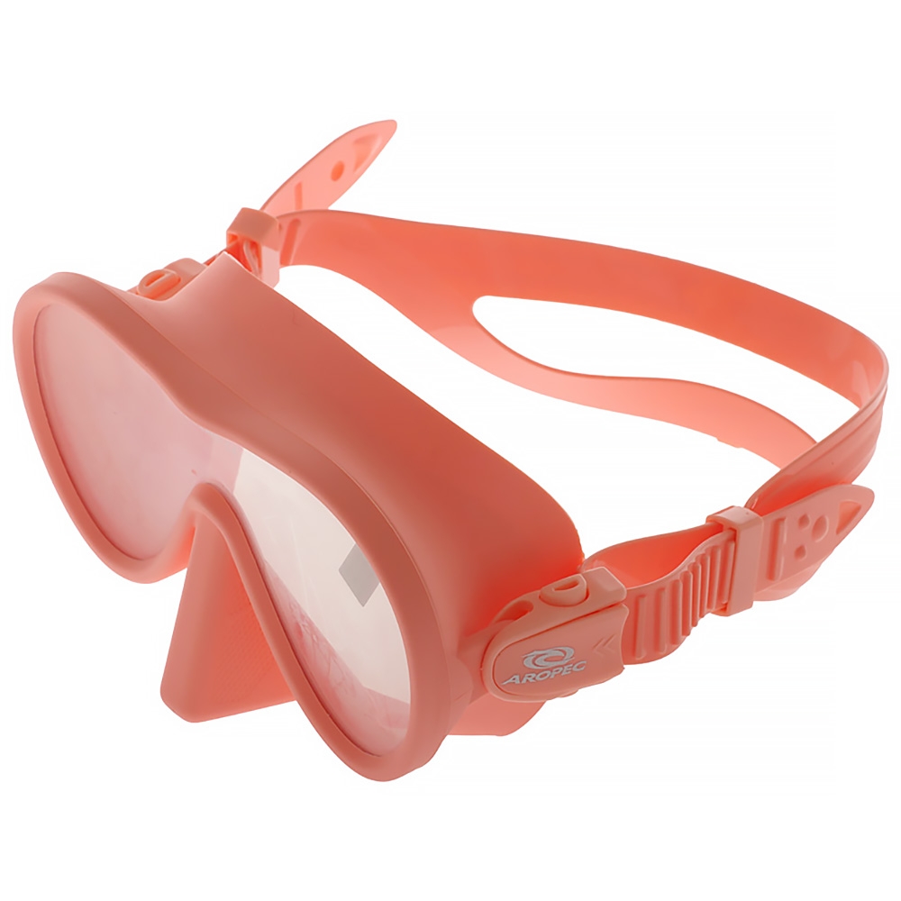 Aropec Single Lens Frameless Adult Dive Mask Coral Pink