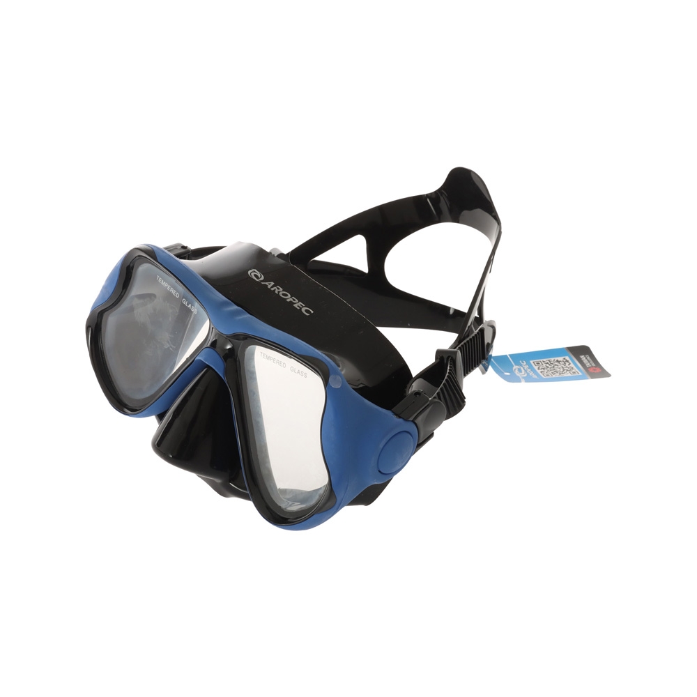 Aropec Twin Lens Frameless Adult Dive Mask Black/Blue