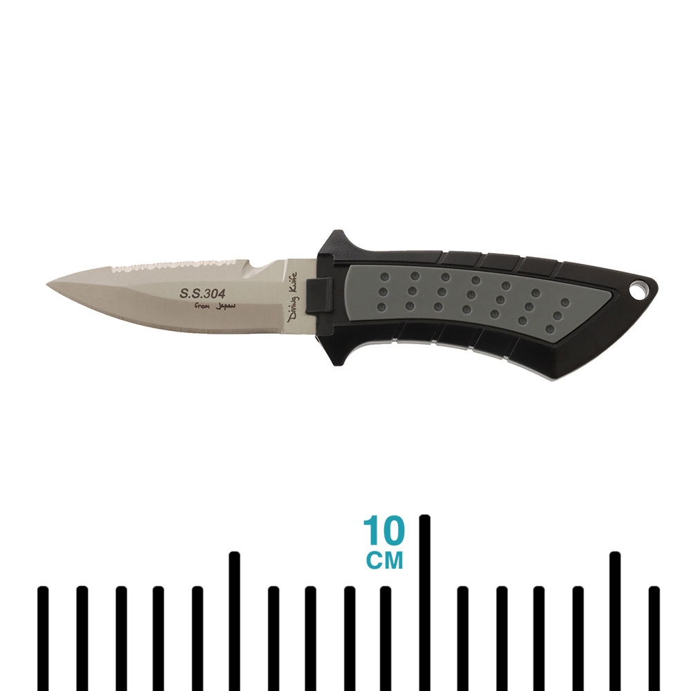 Aropec 304 Stainless Steel Dual Blade BCD Dive Knife with Sheath 16cm