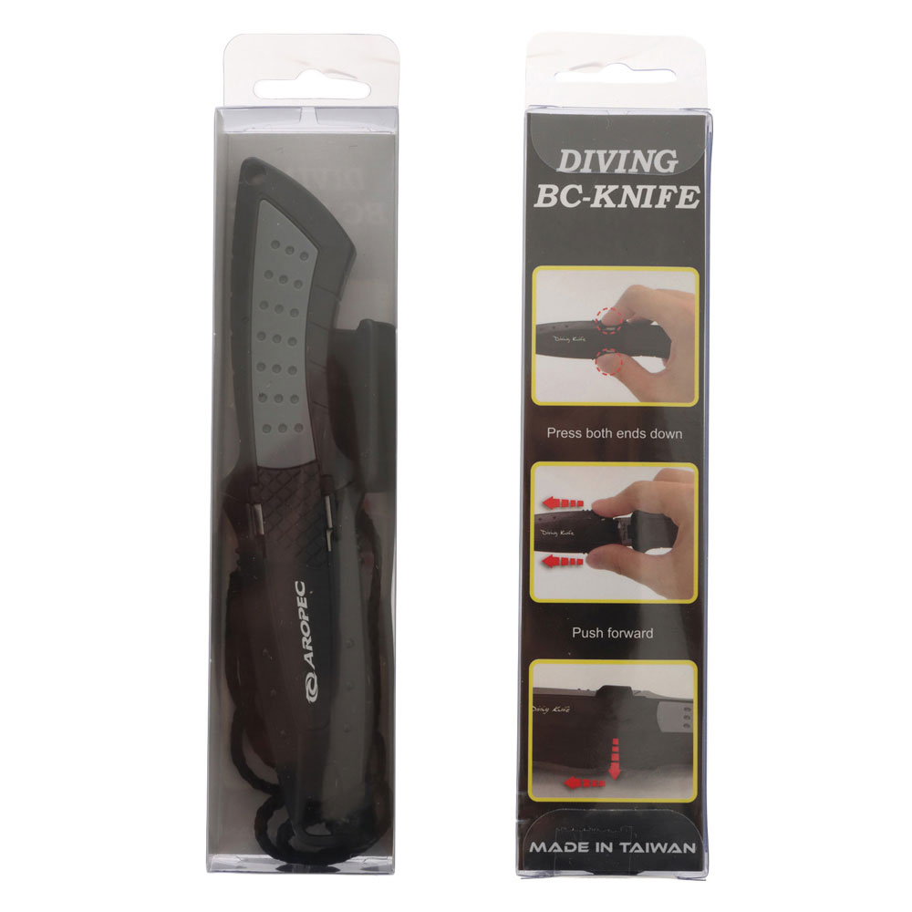 Aropec 304 Stainless Steel Dual Blade BCD Dive Knife with Sheath 16cm