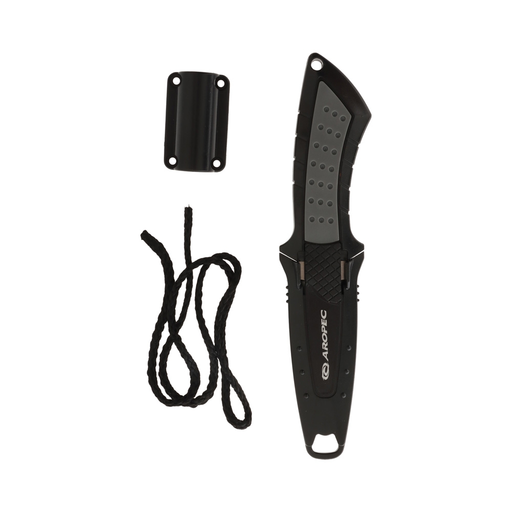 Aropec 304 Stainless Steel Dual Blade BCD Dive Knife with Sheath 16cm