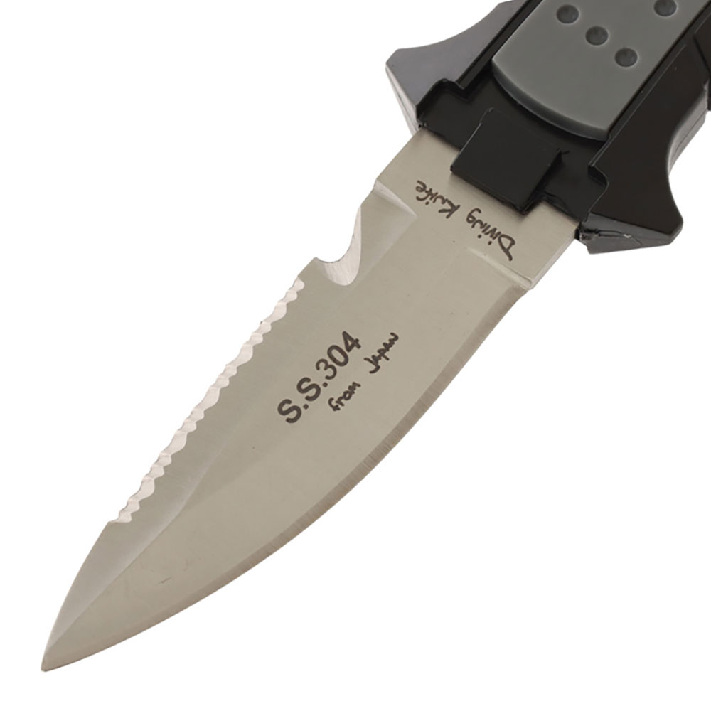 Aropec 304 Stainless Steel Dual Blade BCD Dive Knife with Sheath 16cm