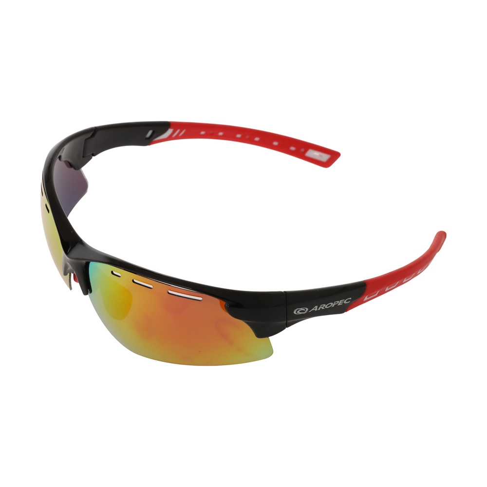 Aropec Sports Polarised Sunglasses Black/Red Frame Revo Grey Lens