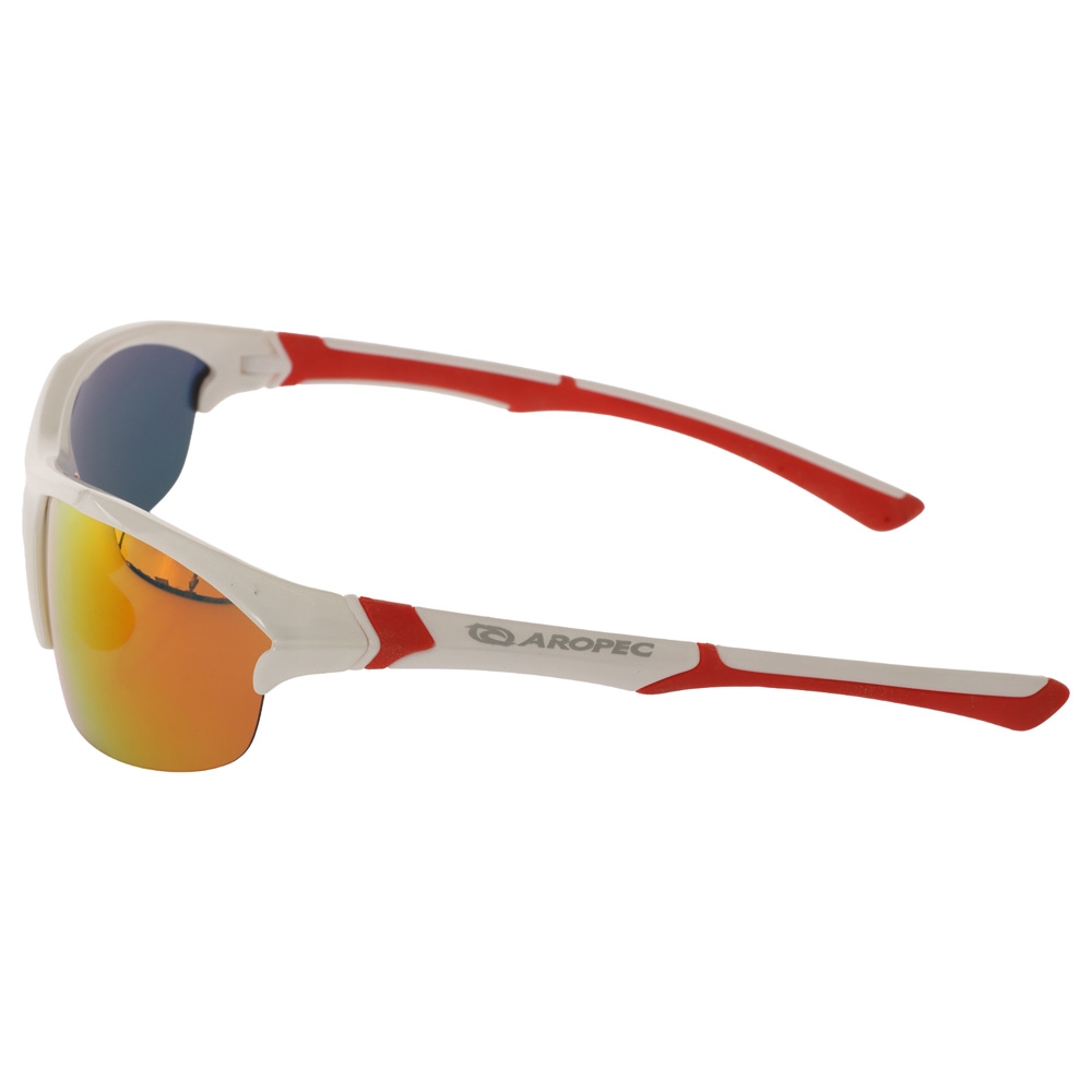Aropec Sports Polarised Sunglasses White/Red Frame Revo Grey Lens