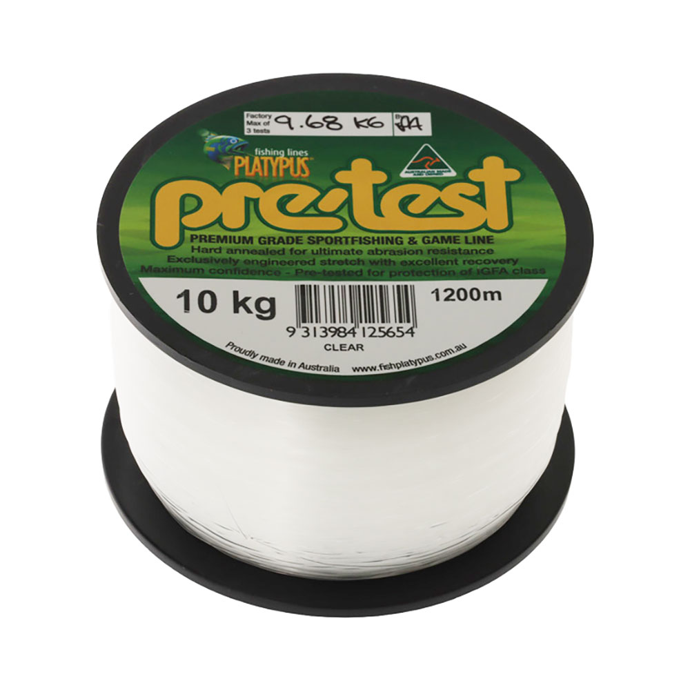 Platypus Pre-Test IGFA Monofilament Line Clear 1200m 10kg 0.48mm