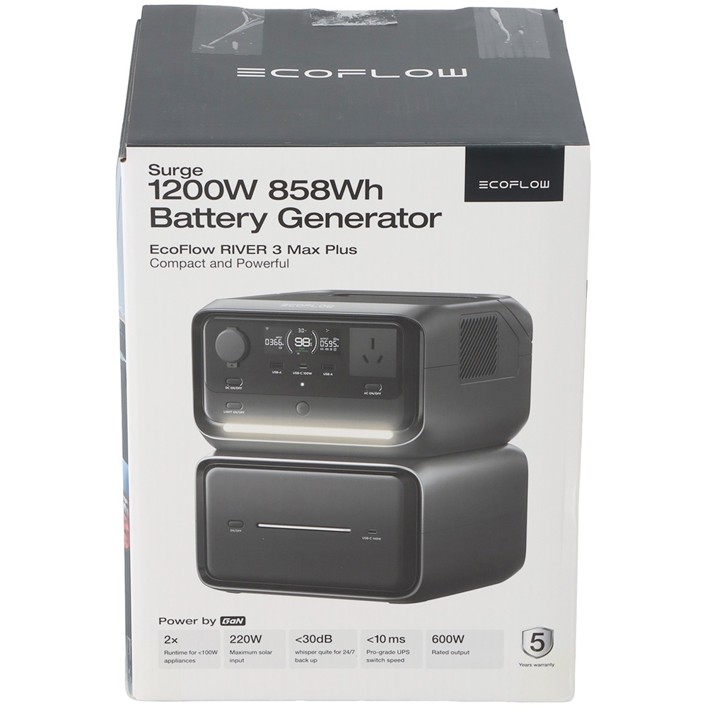 EcoFlow River 3 Max Plus Portable Power Station 650W/1200W 858Wh