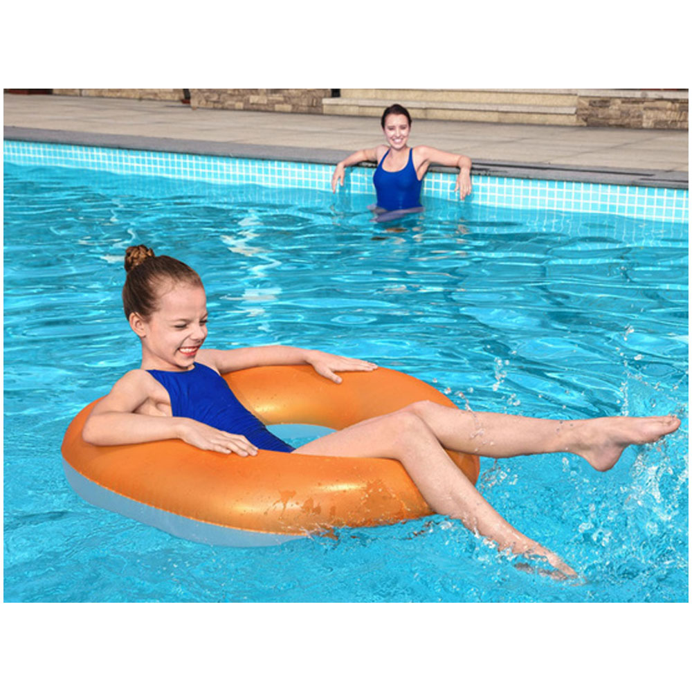 Bestway Frosted Neon Inflatable Swim Ring 91cm Fog Orange